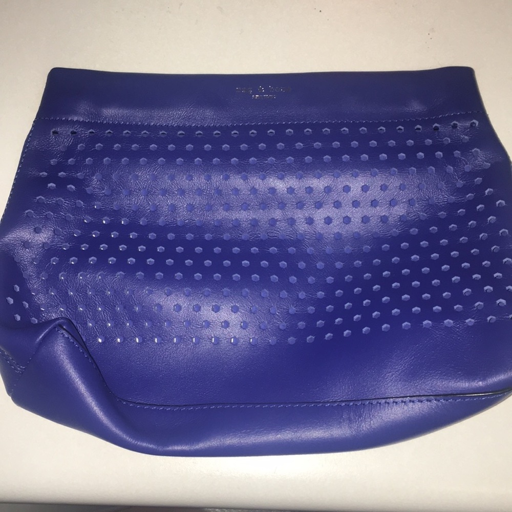Rag & Bone Blue Perforated Clutch